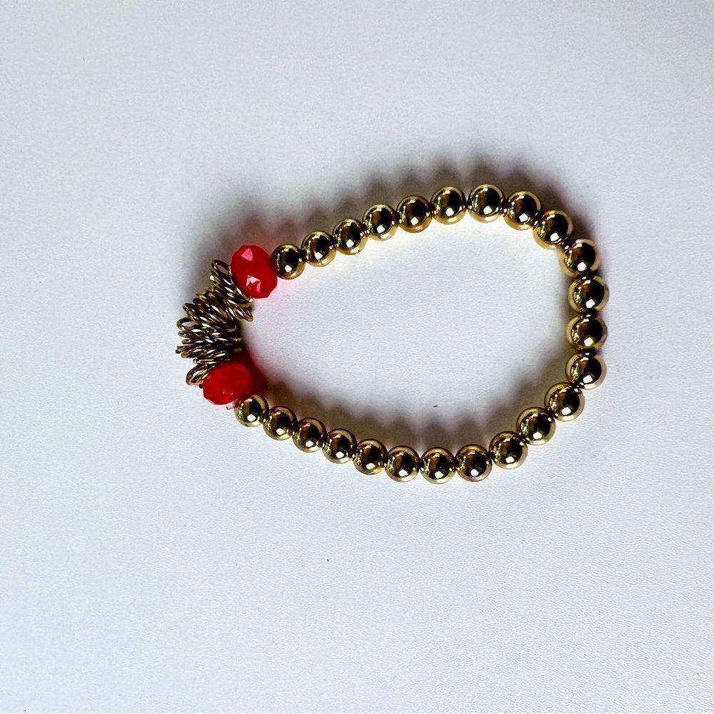 Bracelet Beaded Gold Orange